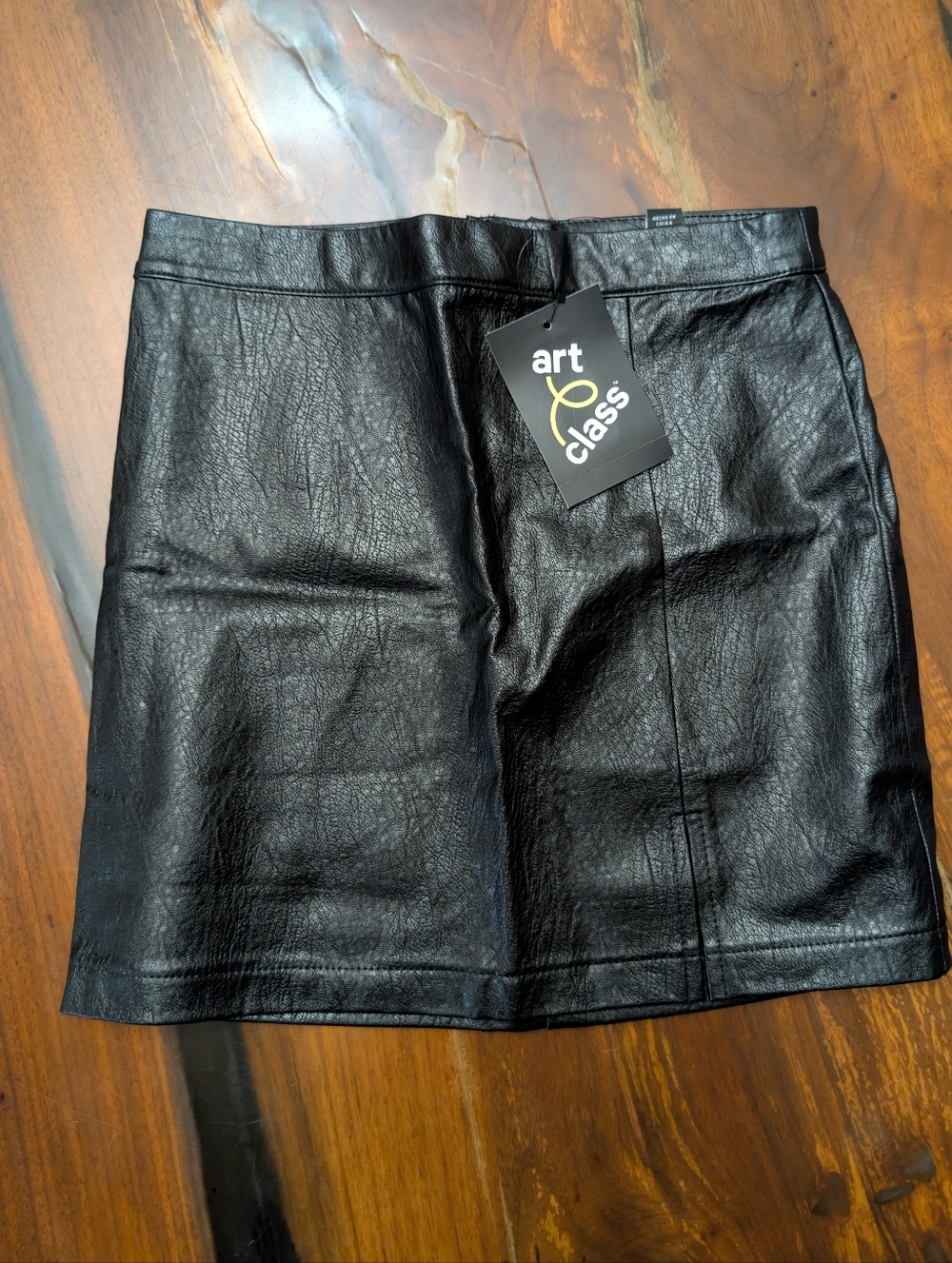 Girls Faux Leather Skirt